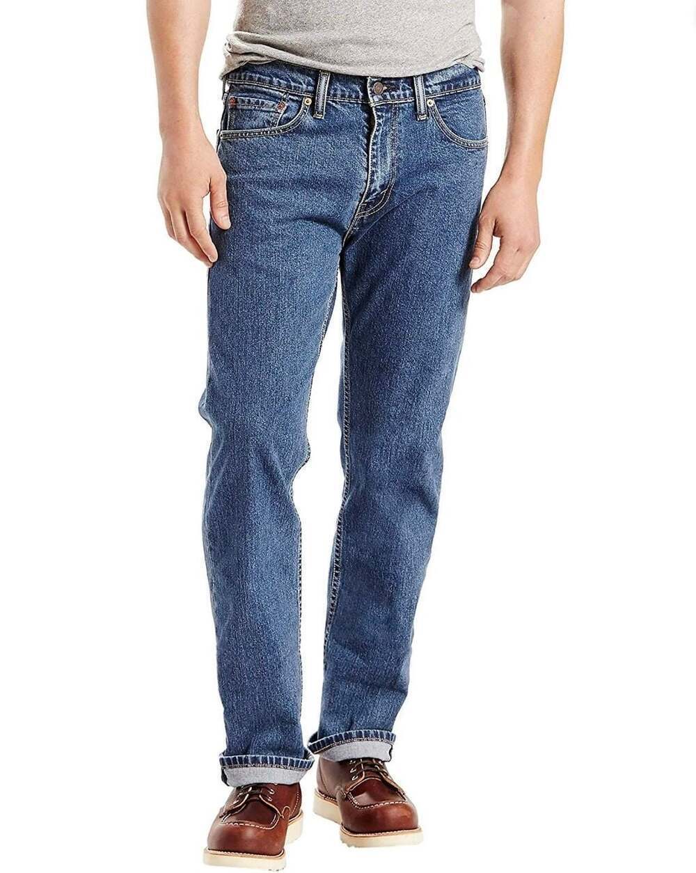 Levi's Men's 505 Regular Fit Straight Leg Jeans in Stonewash
